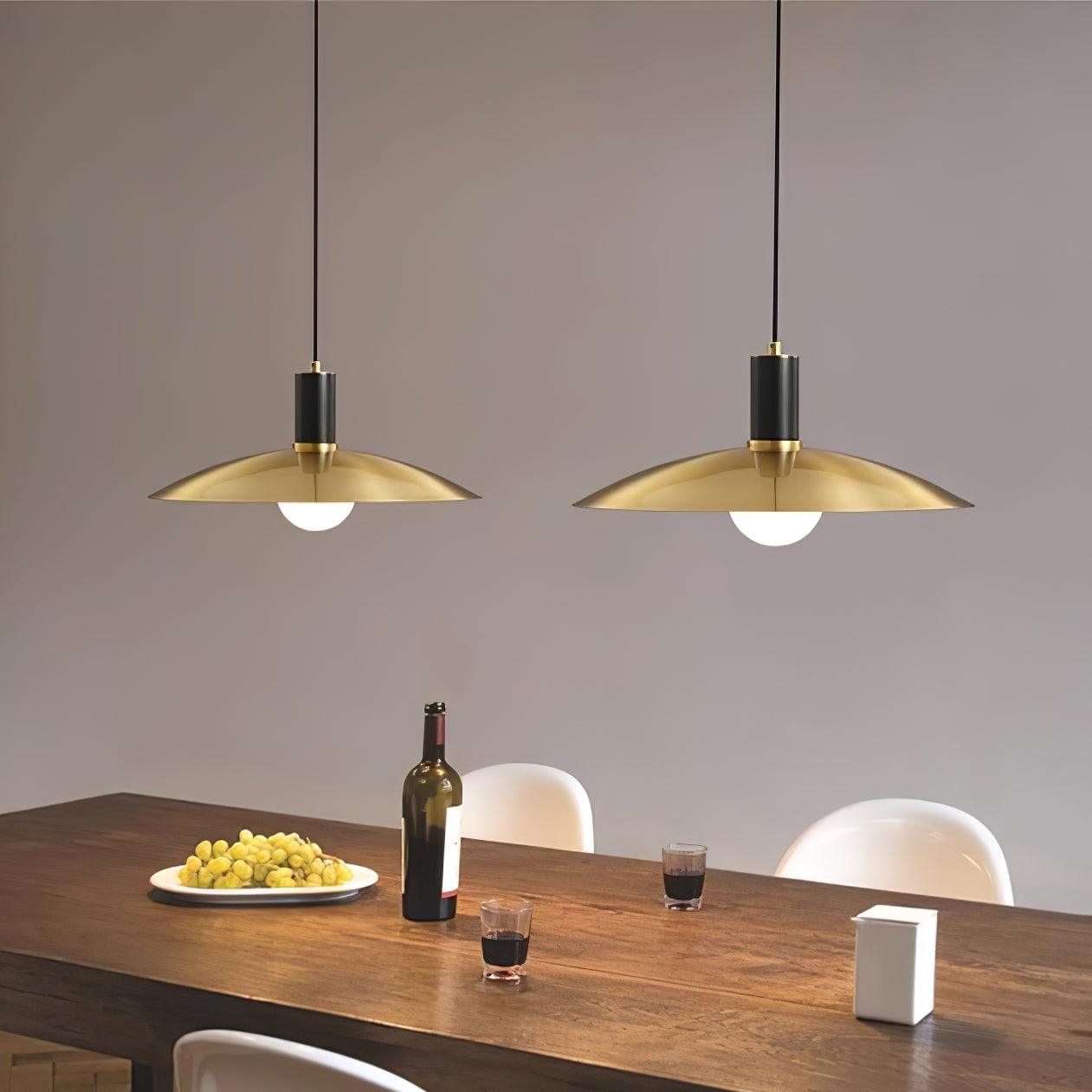 Brass Flared Pendant Lamp D361