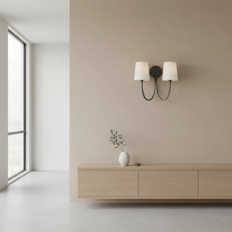 Roven Modern Classic Wall Sconce - Curved Design Double Light for Bedroom Use K1699