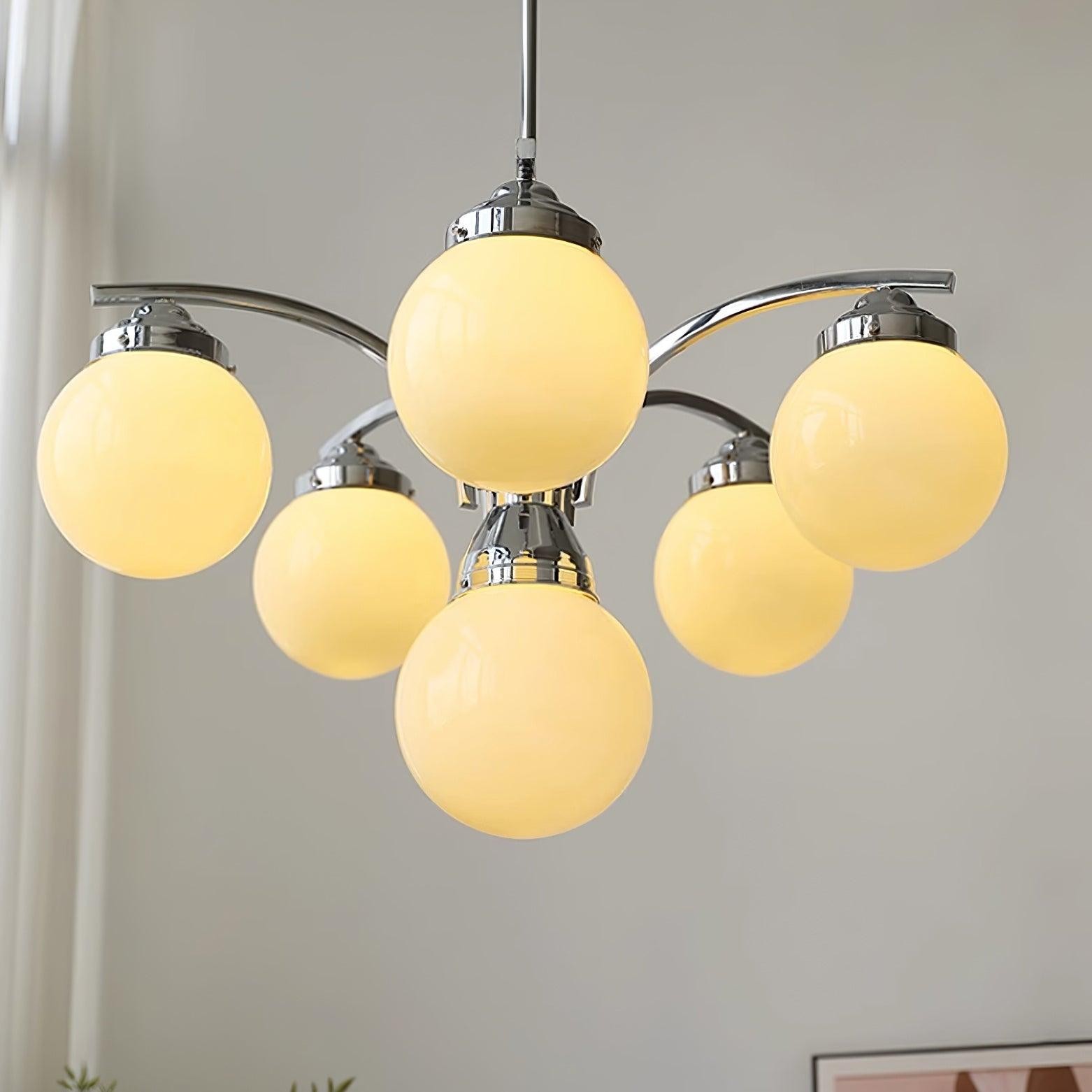 French Elegant Glass Orb Chandelier K596
