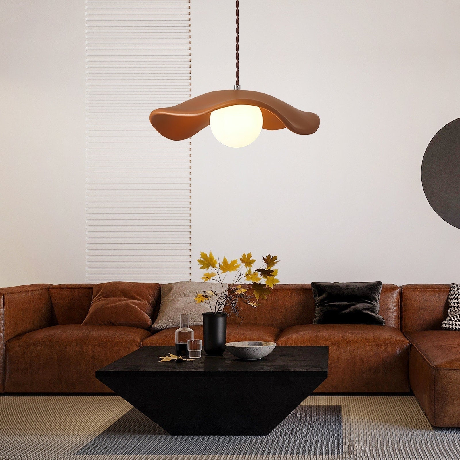 Yumi Sculptural Resin Elegance Minimalist Pendant Light D945