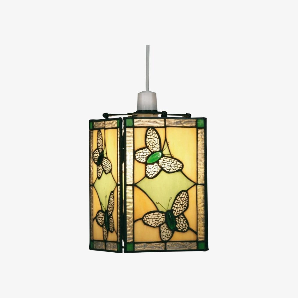 TF Butterfly Pendant Lamp - Artistic Stained Glass Pendant Light K1801