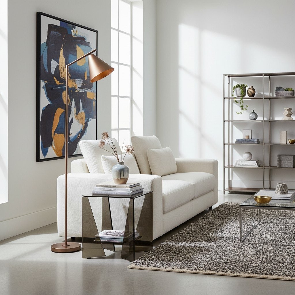 Oricone Modern Floor Task Lamp with Adjustable Arm - Cape Style Reading Light K1969