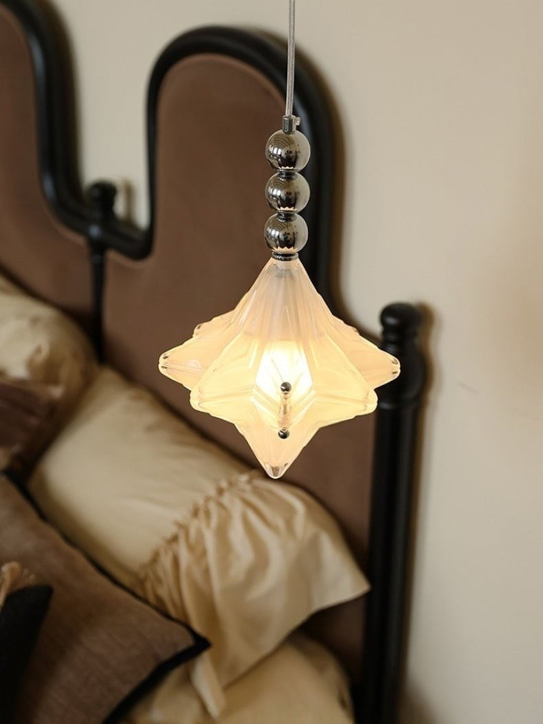Art Deco Astris Elara Star Pendant Light - Frosted Glass Pendant with Geometric Style K1583