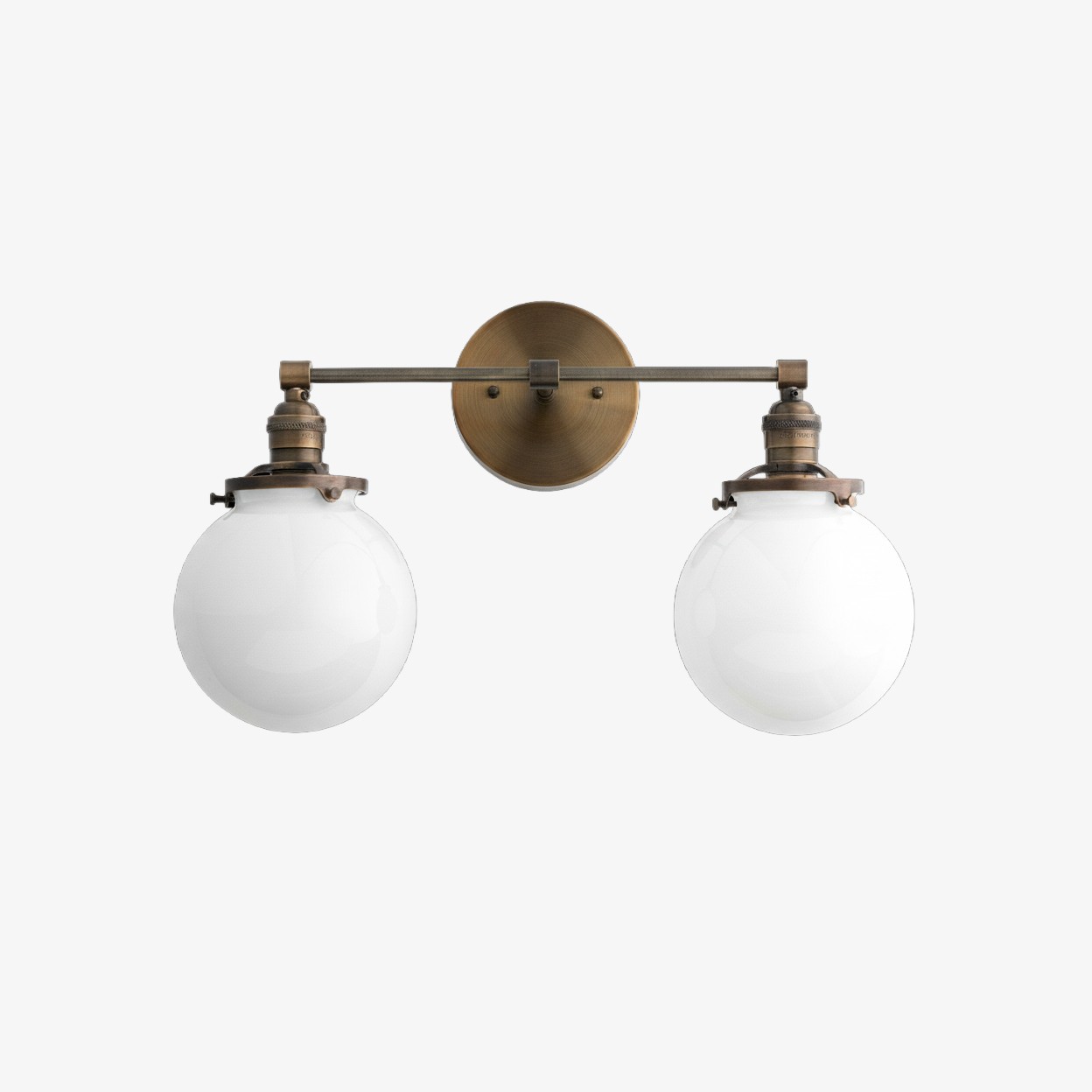 Lumio Globe Glass Globe Vanity Light - Modern Two Light Bathroom Sconce K1432