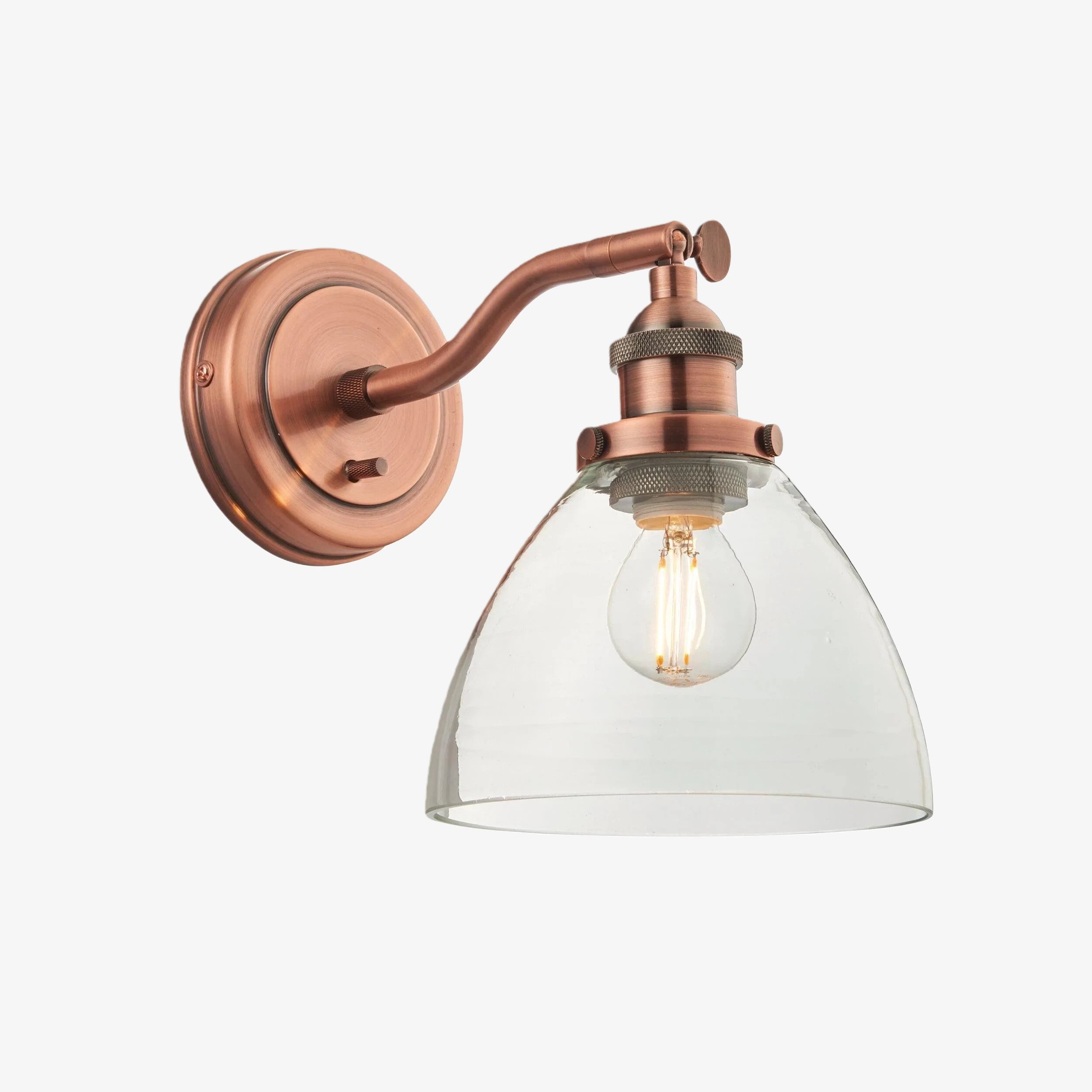 Novera Wall Light Collection - Glass Shade Finishes in Brass Silver Nickel Copper – Residential and Boutique Hospitality K1805