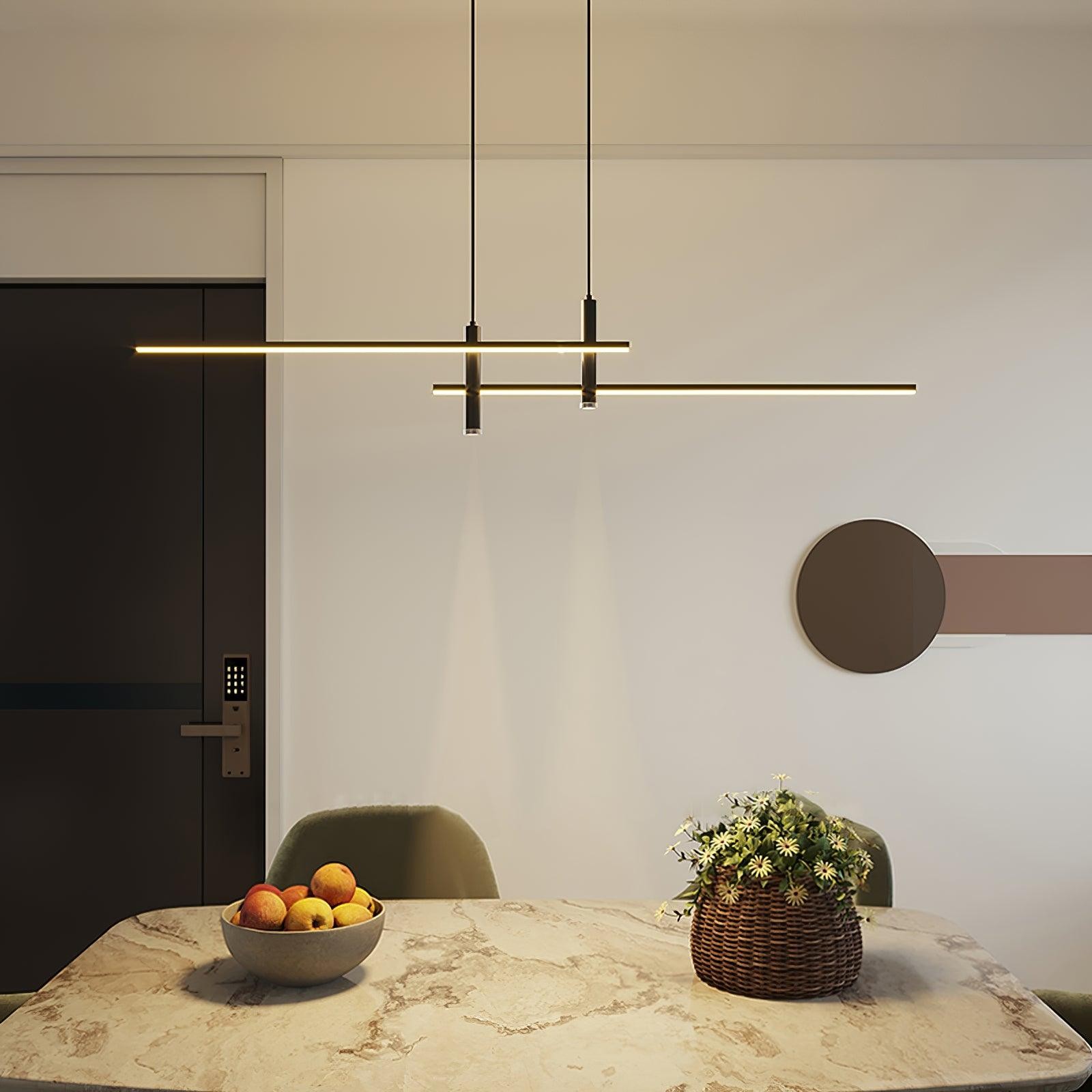 Modern Minimalist Sleek Metal Rod Chandelier K521