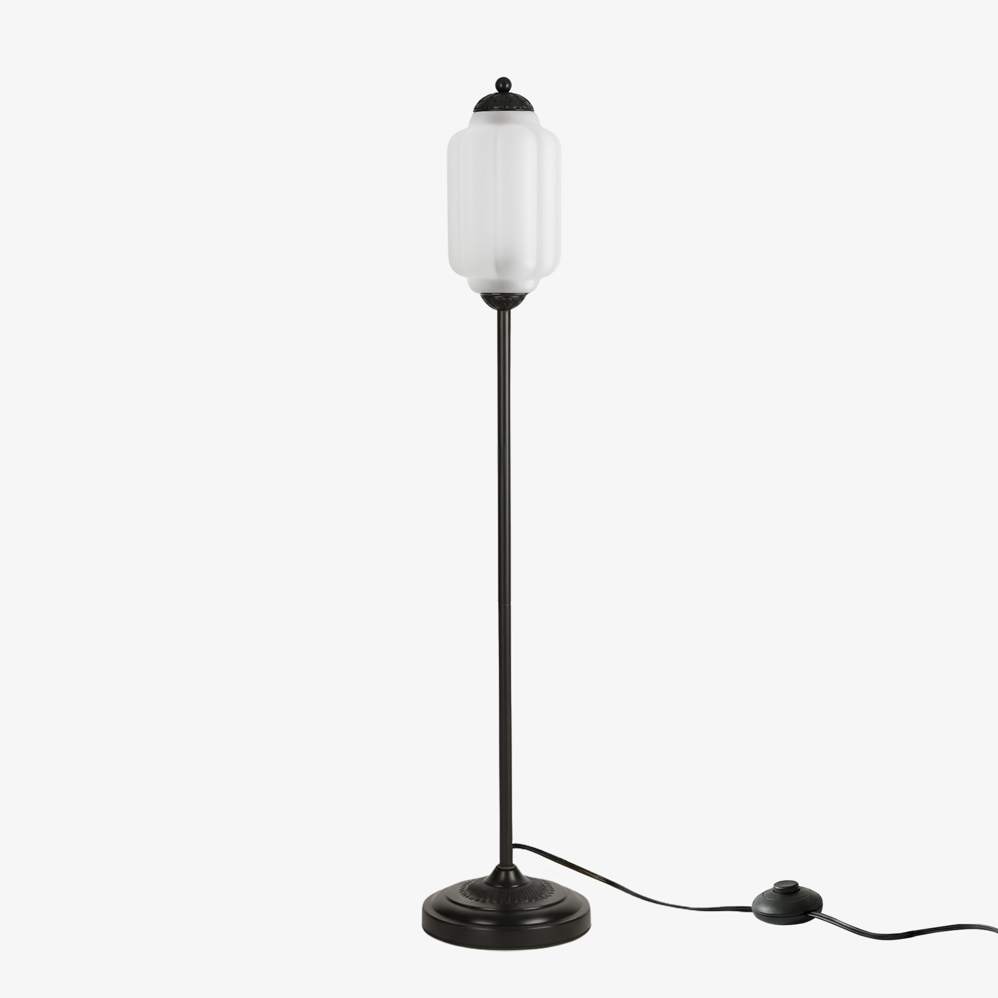 Eloise Handcrafted Retro Glass Floor Lamp - Lantern Form Floor Light for Reading Corners K2345