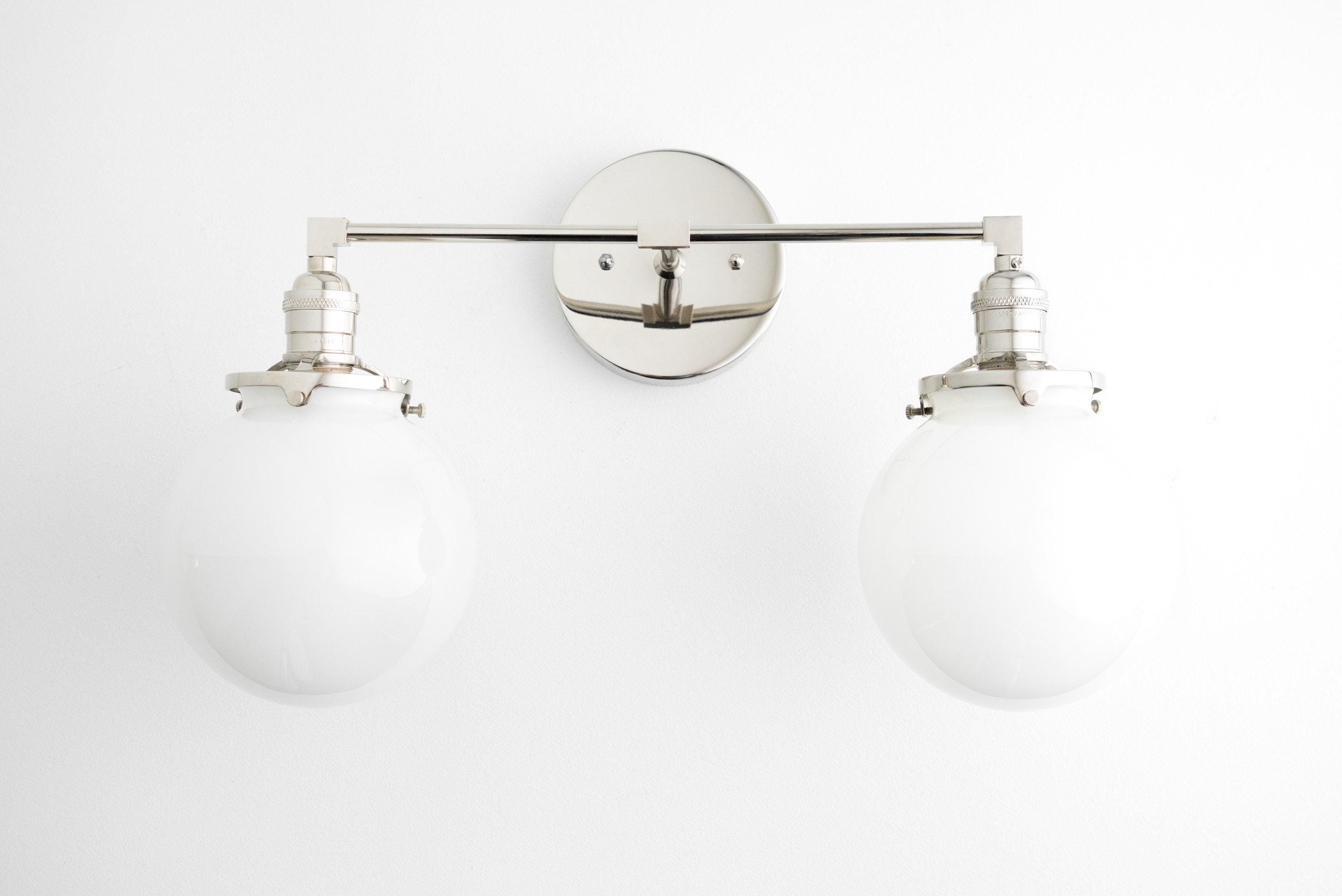 Lumio Globe Glass Globe Vanity Light - Modern Two Light Bathroom Sconce K1432