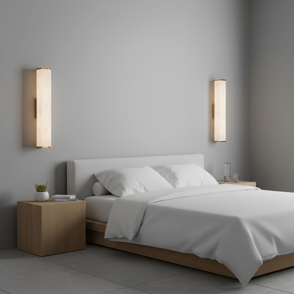 Cuboid Alabaster Wall Light D398