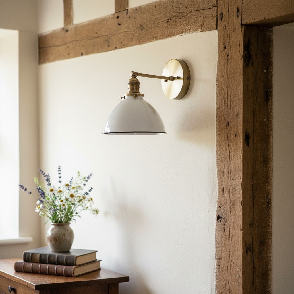 Conique Metal Wall Sconce - White Metal Shade - Industrial Modern Lighting K1446