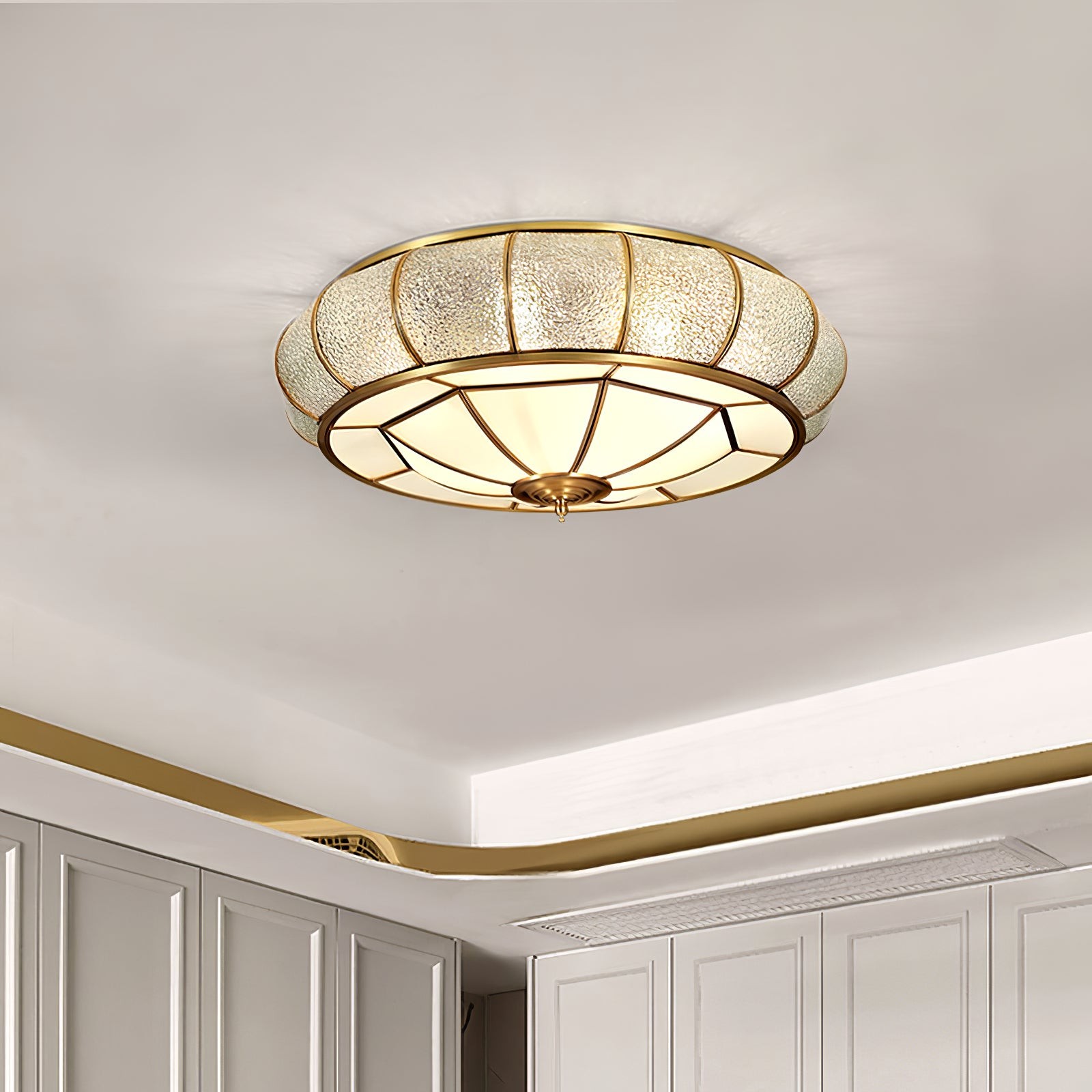 Round Textured Glass Ceiling Light K650