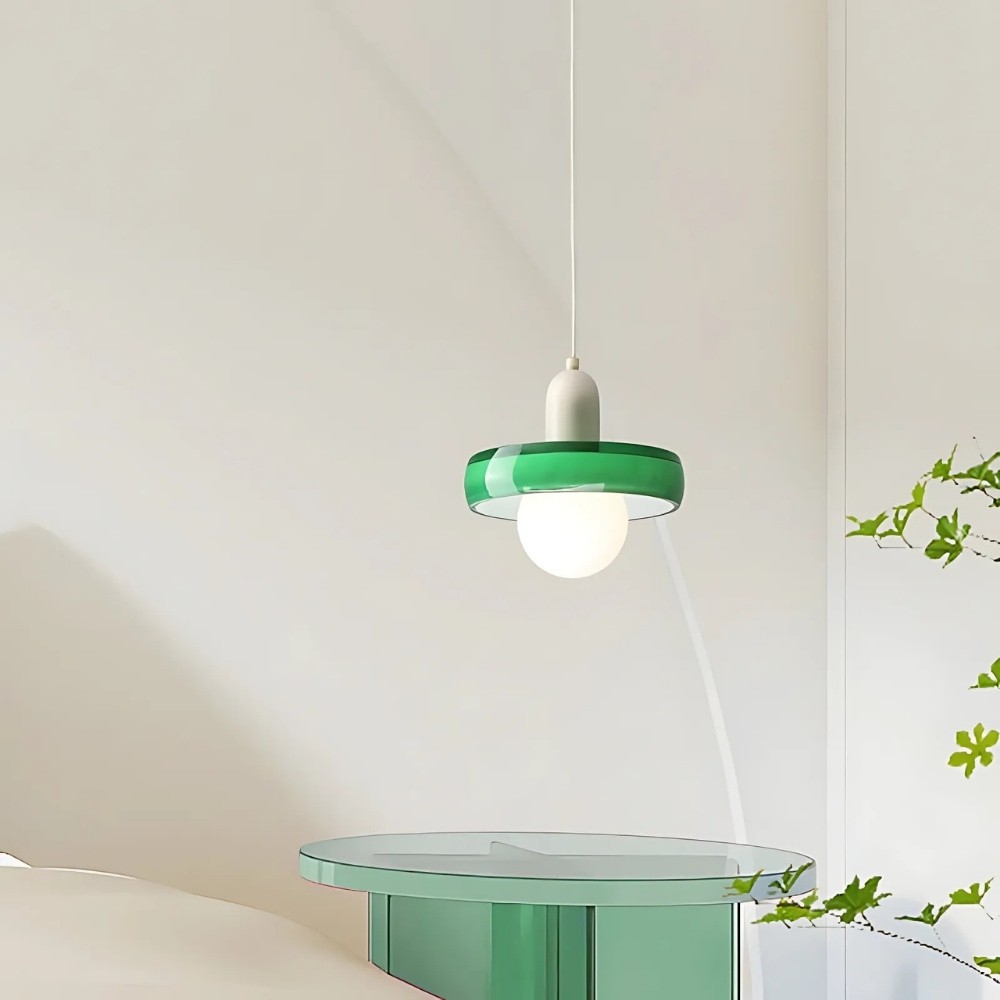 Modern Coloured Glass Disc Orb Pendant Light K926