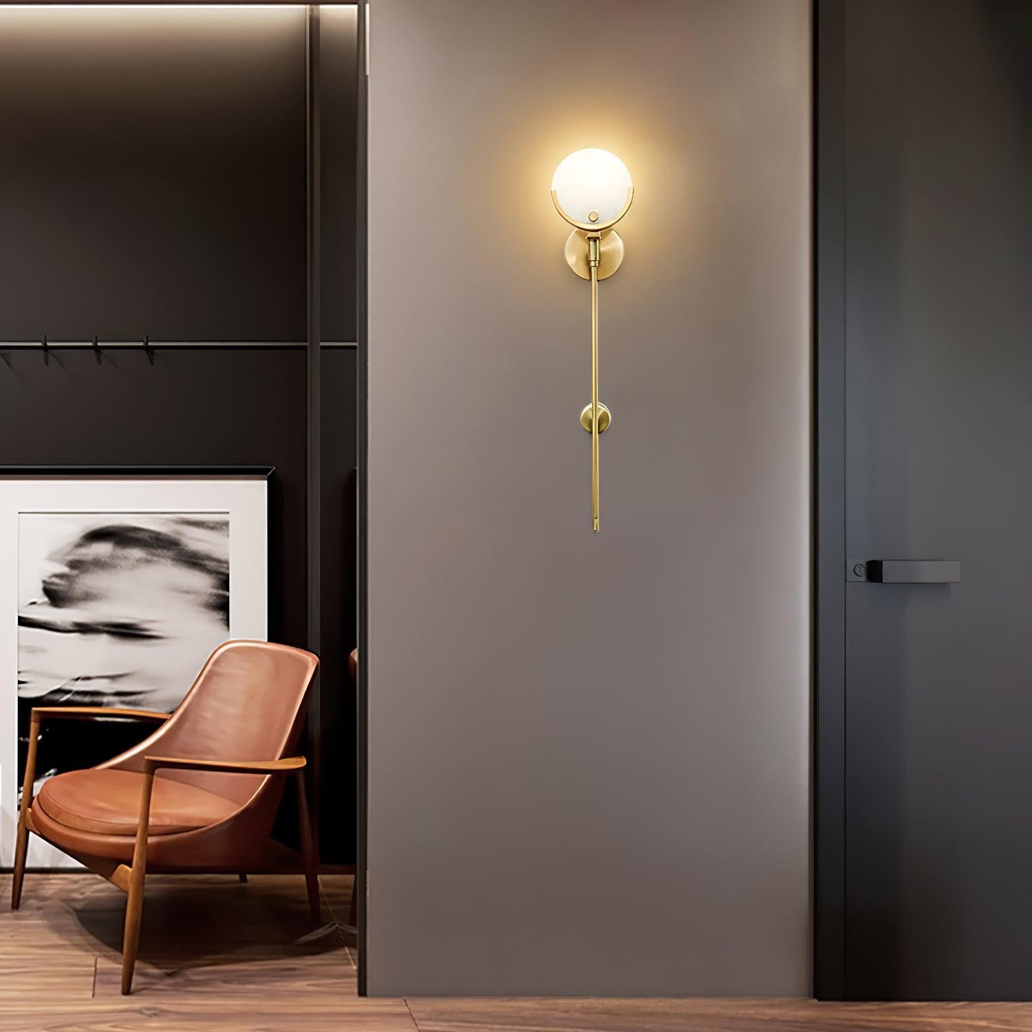 Metal Brass Spherical Bedroom Wall Lamp K247