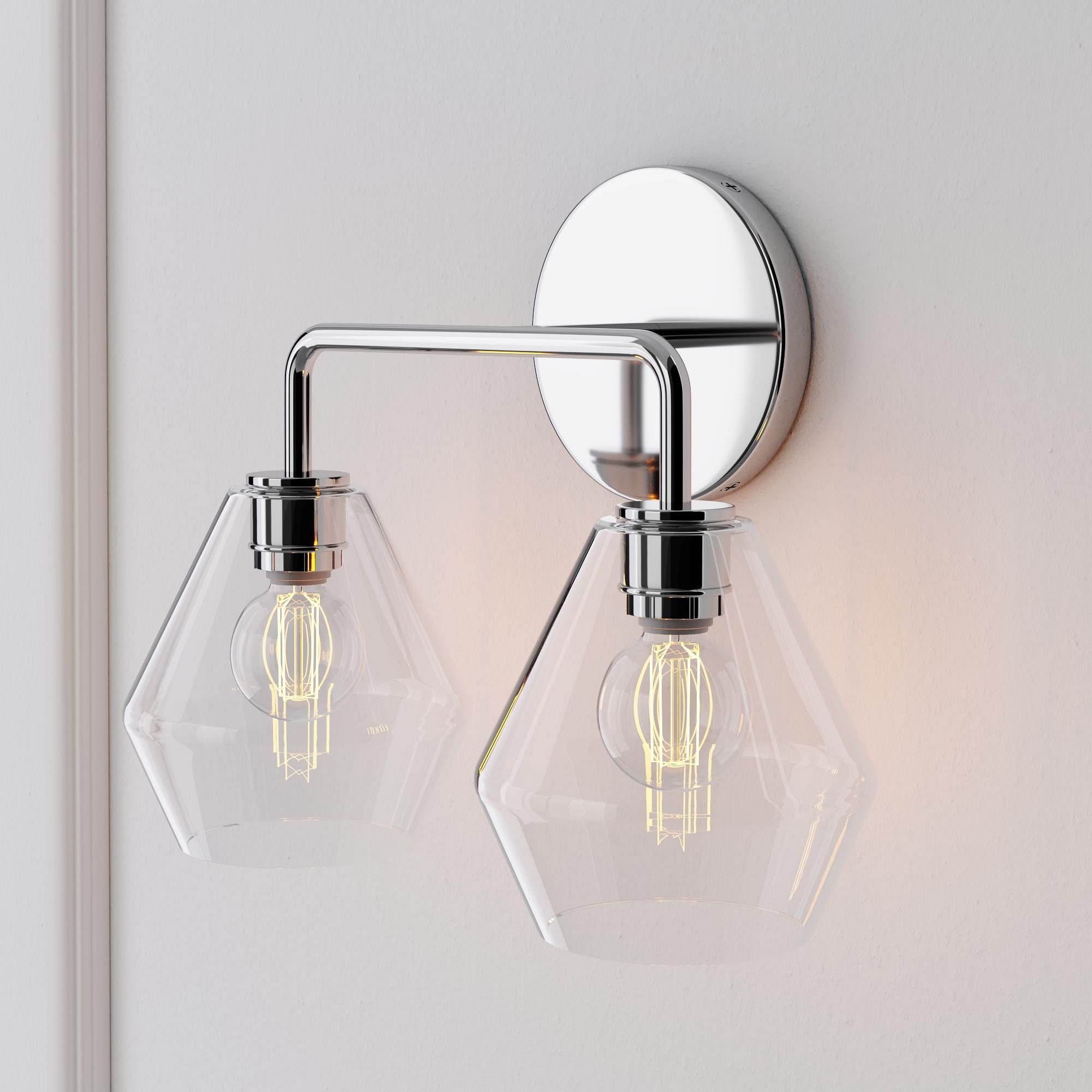 Merin Multi Head Dressing Table Wall Lamp - Metal And Glass Sculptural Lamp K1240