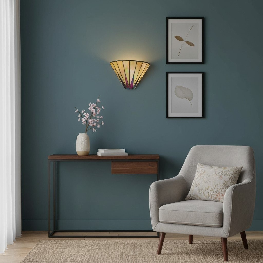 TF Dark Tiffany Style Wall Lamp - Artistic Star Design Sconce for Bedroom or Hallway K1896
