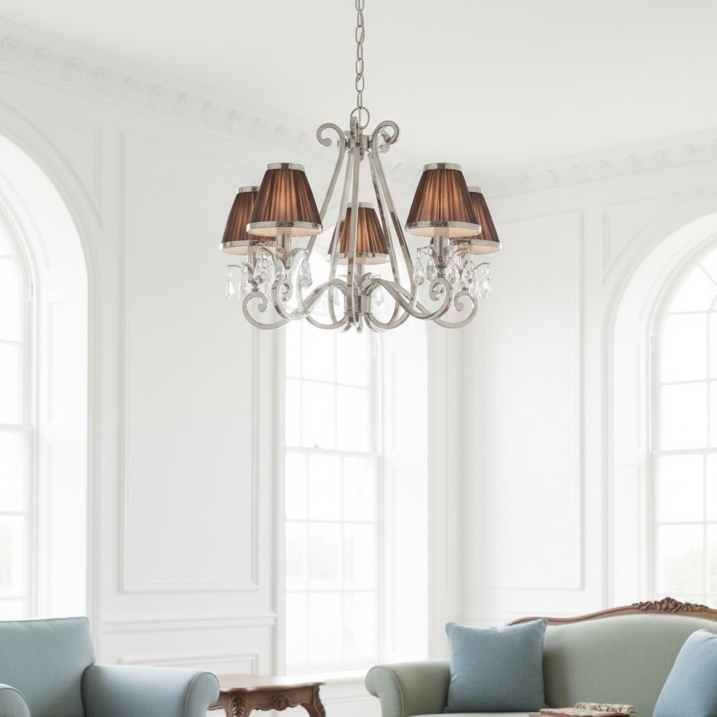 Talonis Multi-light Fabric Chandelier - Elegant Metal Curved Arms for Dining and Living K1900