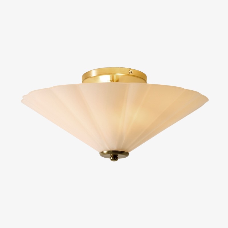 Mivie Streamlined Flush Mount - Vintage Rippled Glass and Champagne Bronze for Modern Living Rooms K2338