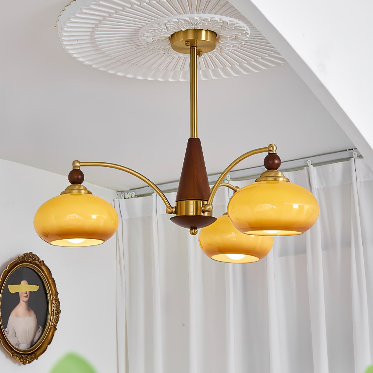 Vintage Multihead Persimmon Chandelier K623