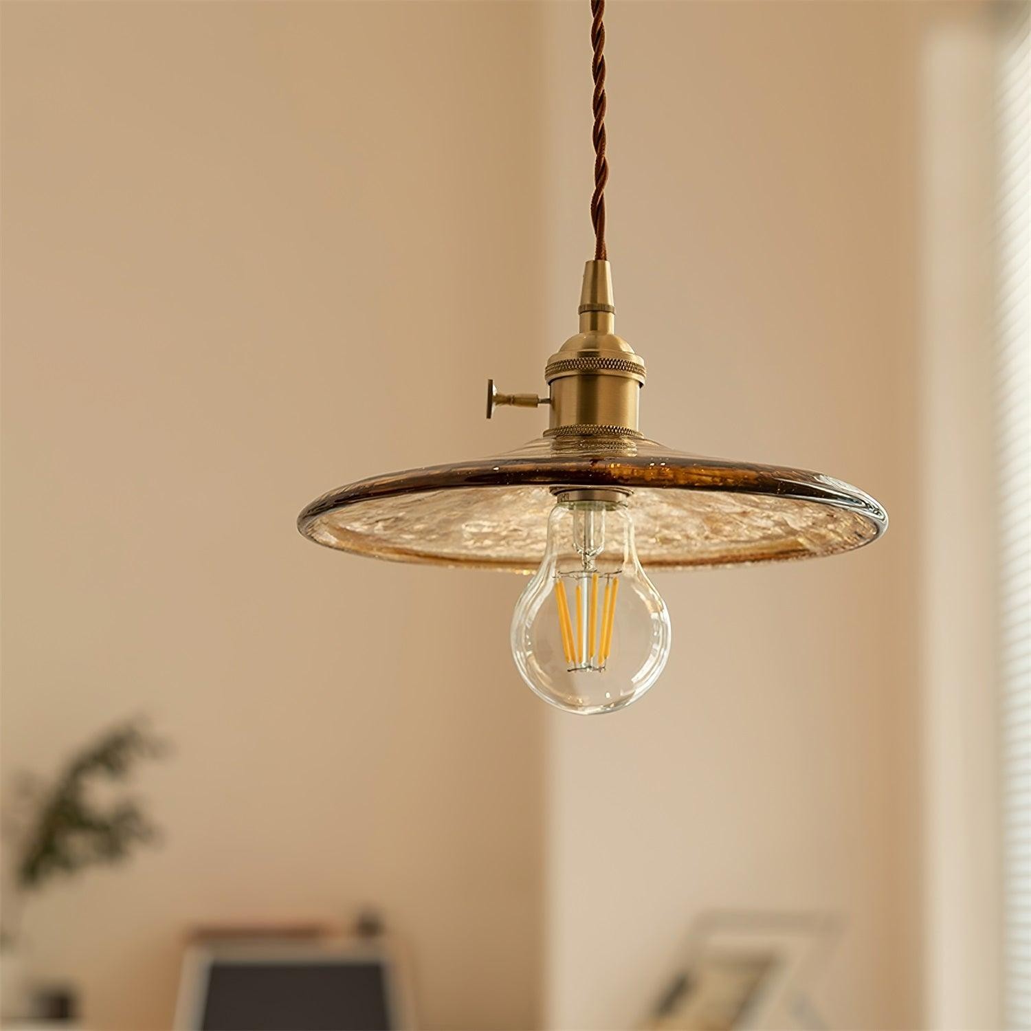 Brass Vintage Clear Glass Pendant Light K586