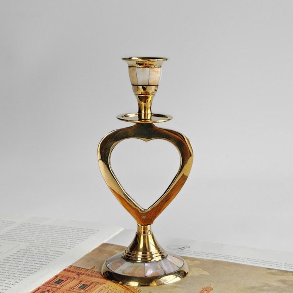 Ossik Veld Vintage Nordic Shell and Cow Bones Candle Holder for Dining Table K2363