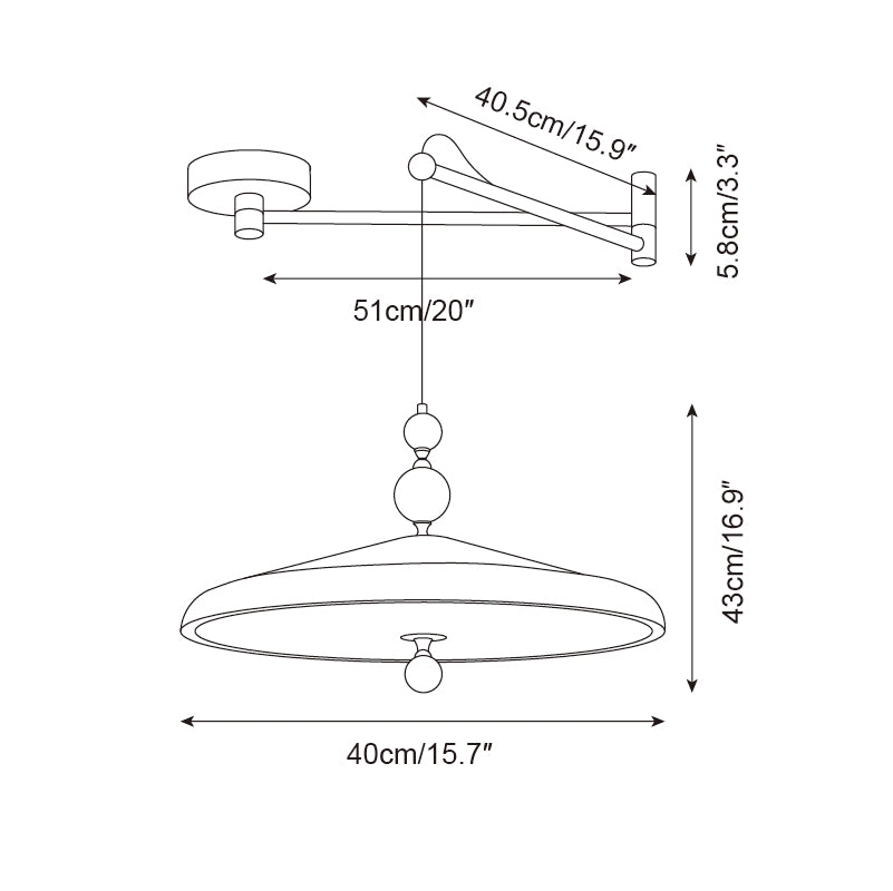 Hover Swing Arm Pendant Lamp D63