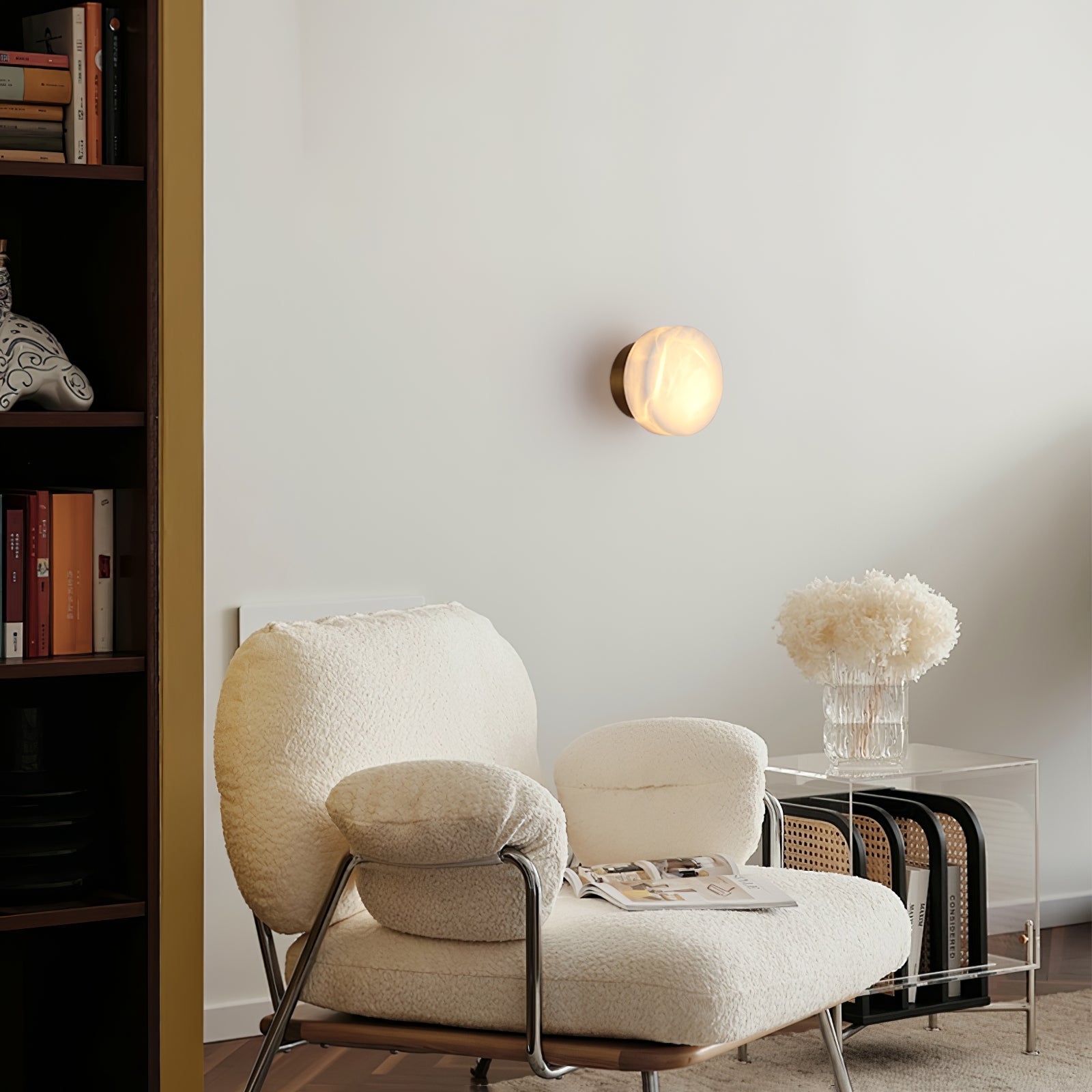 Cylindrical Alabaster Wall Light D399