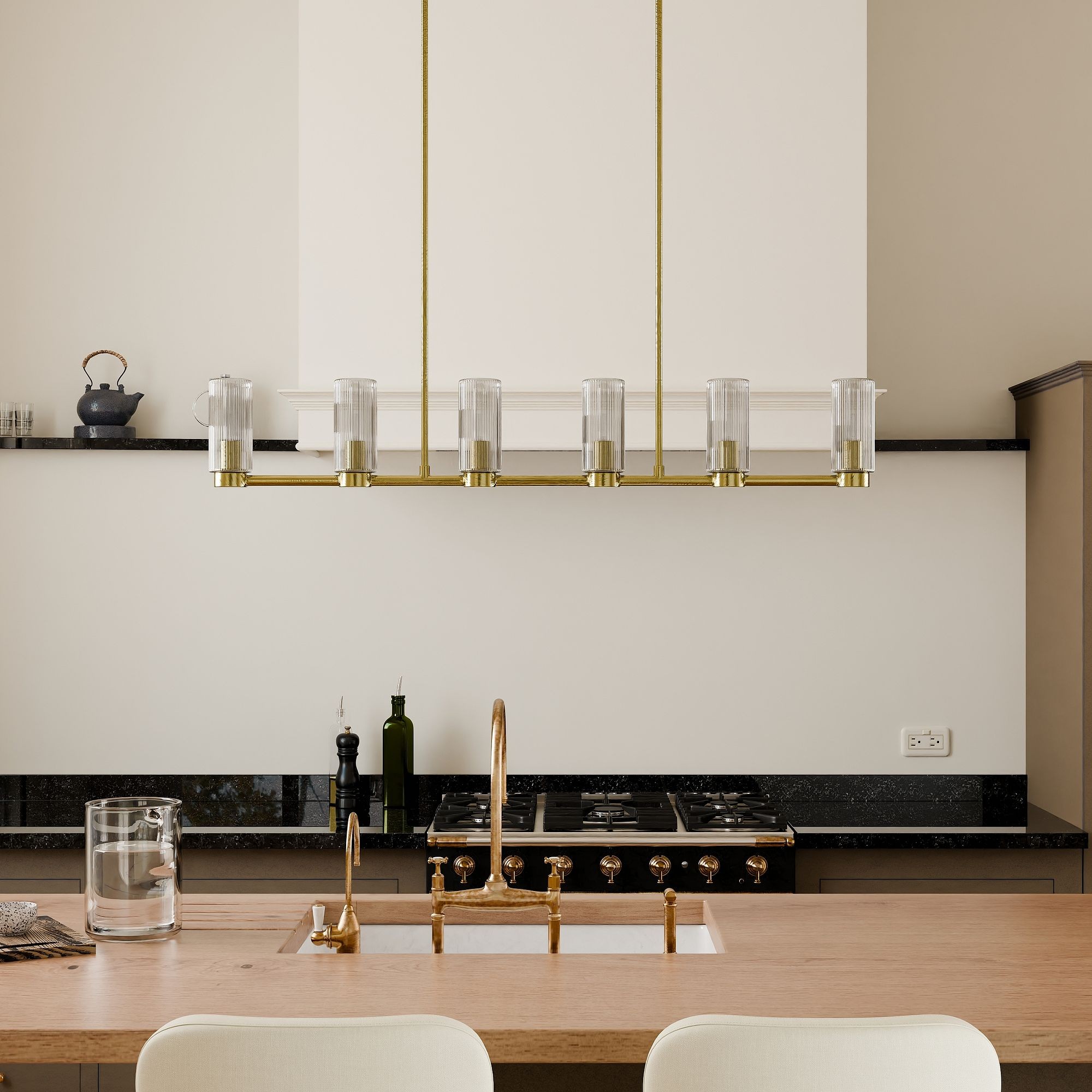 Rivora Fluted Glass Chandelier – Elegant Ribbed Lasting Design K1334
