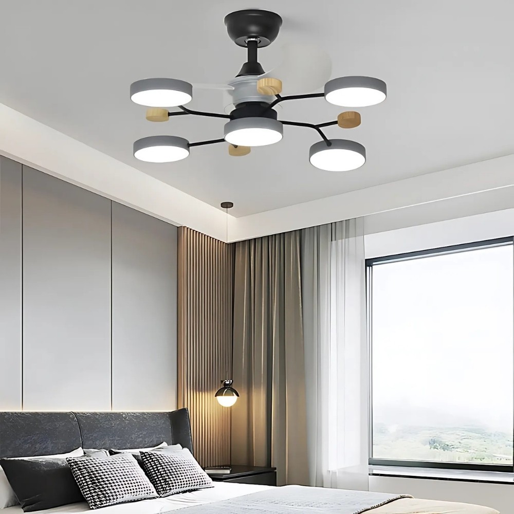 Nordic Branch Quiet Led Ceiling Fan Light K950