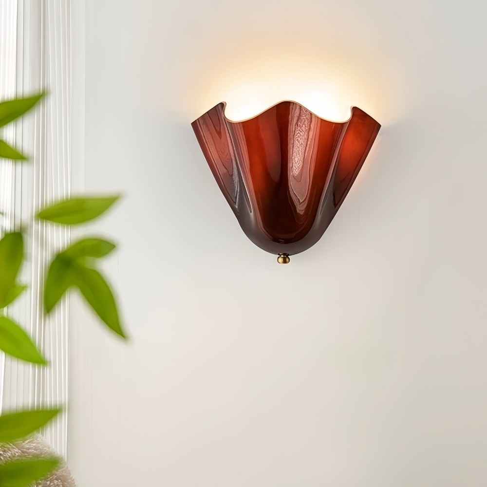Bellina Retro Fluted Glass Wall Sconce - Mid-century Modern Vera Wall Lamp for Hallway K891