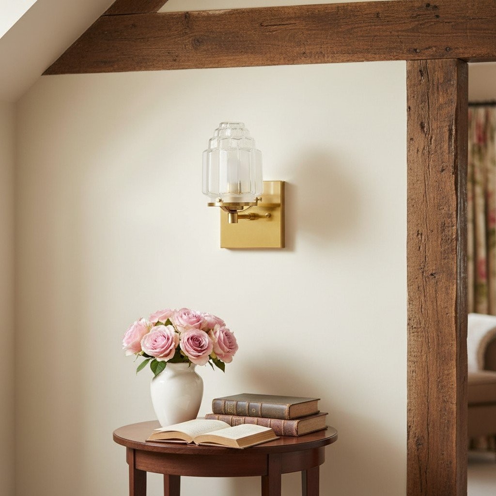 Tierlux Glass Art Deco Wall Sconce - Glass Frosted Globes with Skyscraper Globe K1471