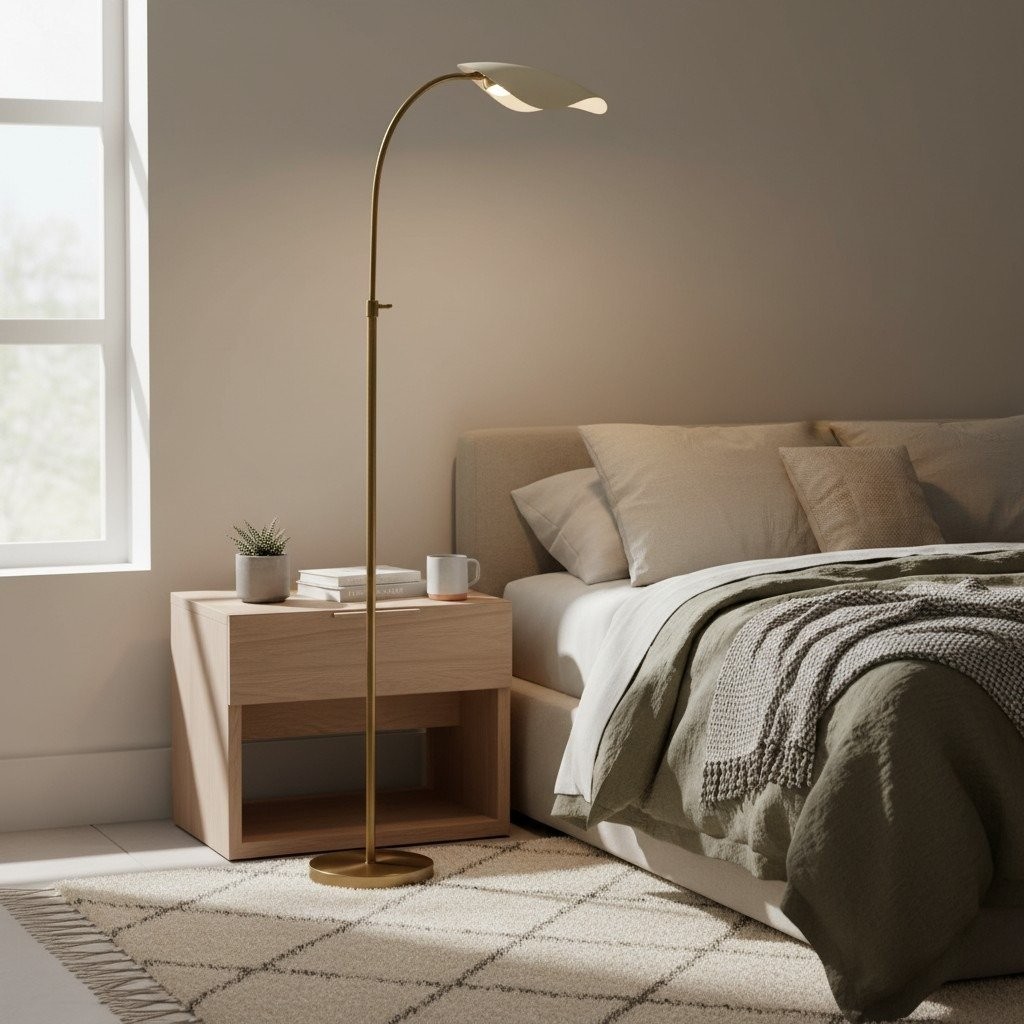 Shella Artistic Floor Light - Elegant Arched Design for Bedroom or Living Room K1649