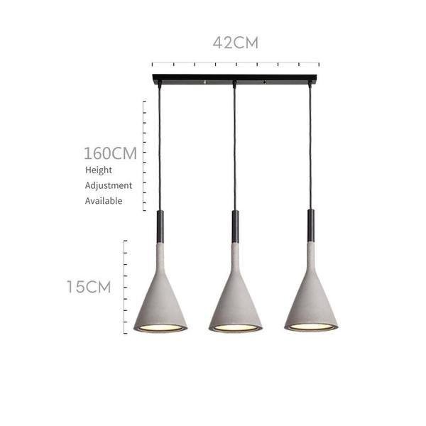Minimalist Aplomb Pendant Light - Cement Cone Pendant Light for Kitchen Island