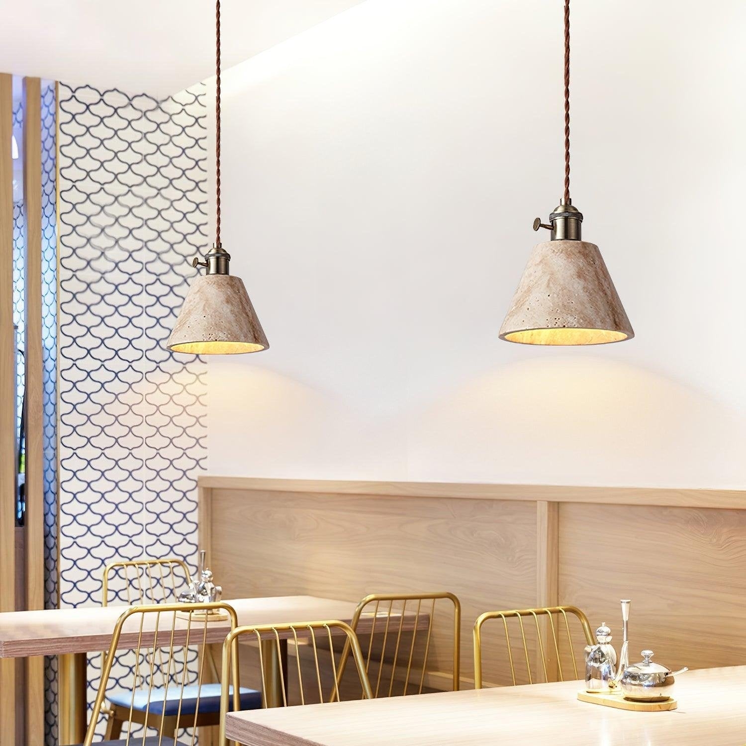 Alagusmo Minimalist Travertine Pendant Light D892