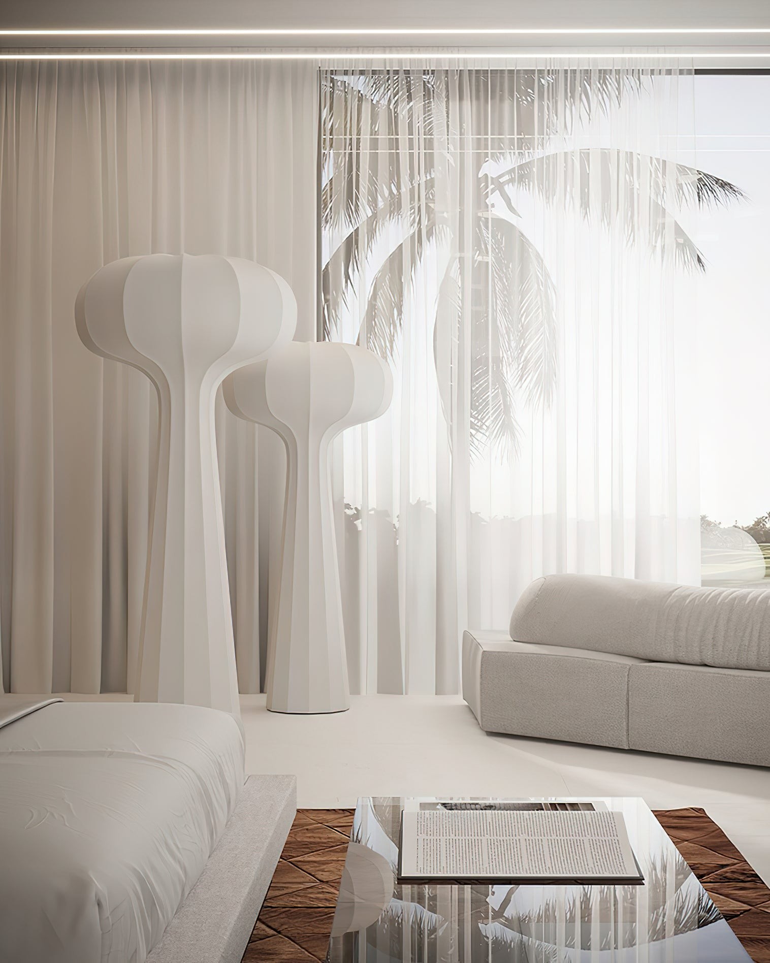 Classic Stripe Silk Floor Lamp K675