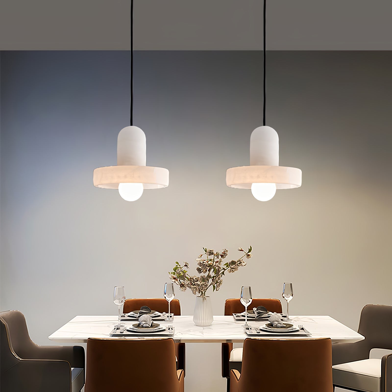 Elegant Creative White Alabaster Pendant Light K823