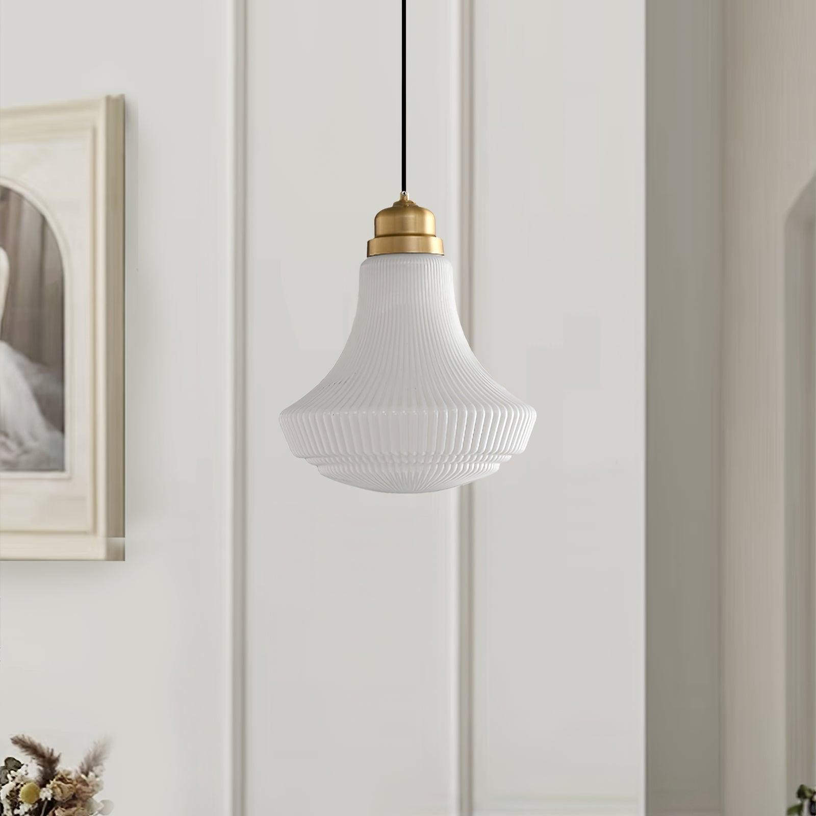 Classical Brass Alabaster Glass Pendant Lamp K659