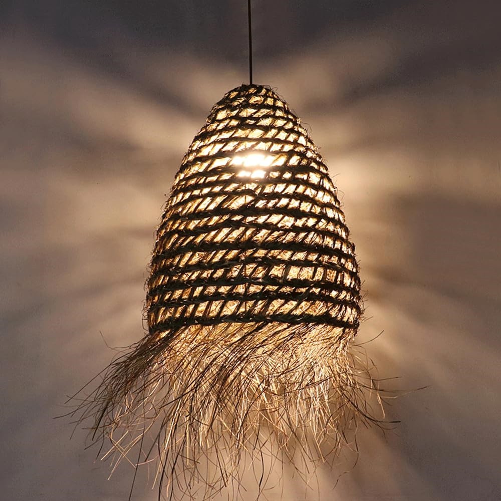 Farmhouse Creative Rattan Woven Pendant Lamp K213