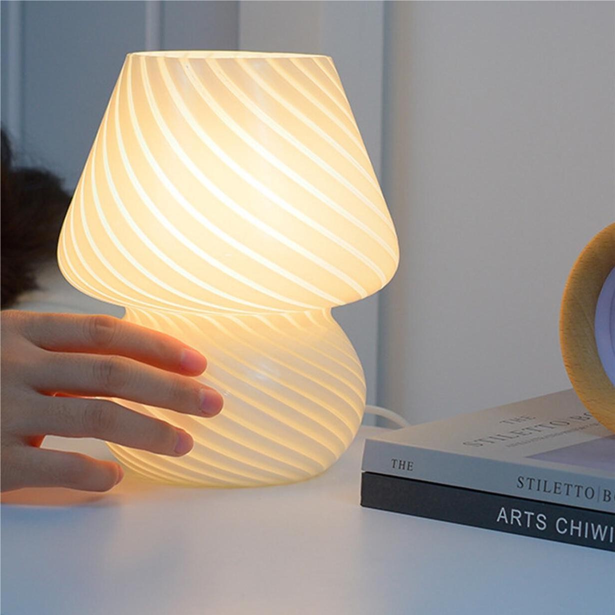 Nordic Macaron Mushroom Glass Table Lamp K54