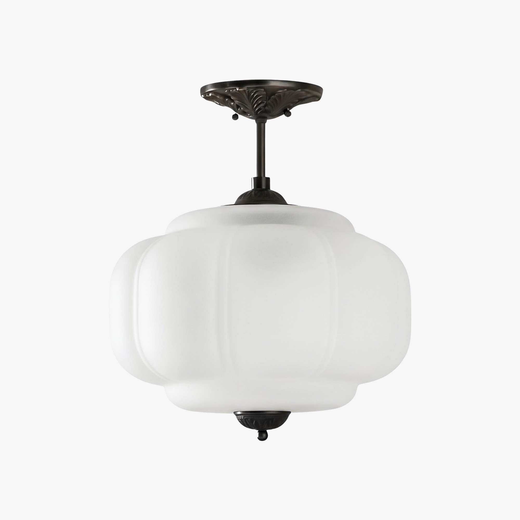 Eloise Classic Glass Pendant Light - Retro Glass and Metal Hanging Lamp for Kitchen Island Cafe K1475
