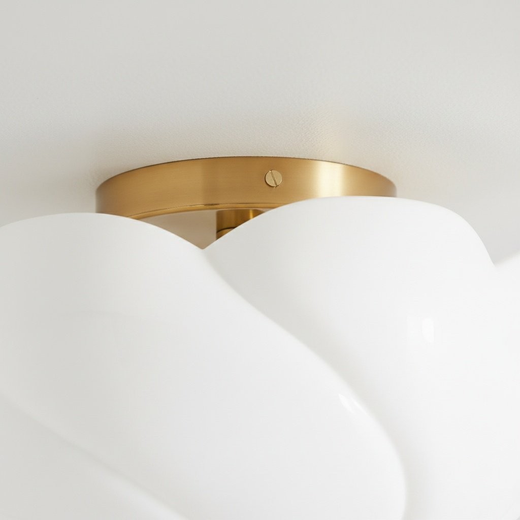 Modo Ceiling Light - Minimalist Glass Shade with Sleek Brass Frame for Dining Room or Office K1676