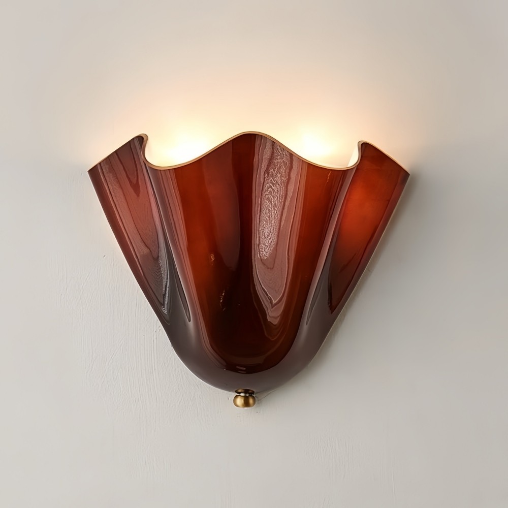 Bellina Retro Fluted Glass Wall Sconce - Mid-century Modern Vera Wall Lamp for Hallway K891