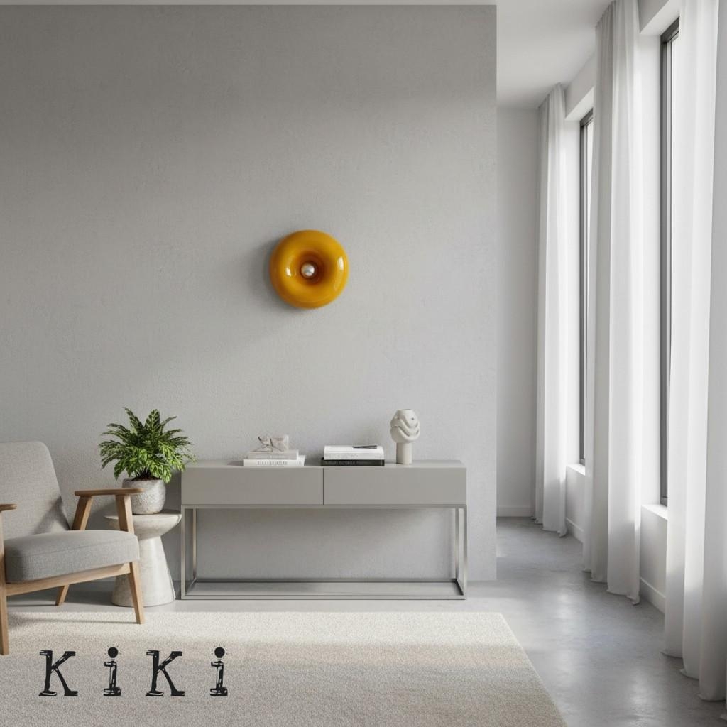 Bauhaus Round Table and Wall Lamp - Stylish Donut Led Lighting for Bedroom K46