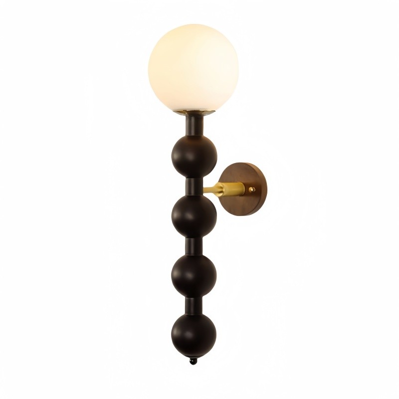 Country French Wooden Gourd Ball Wall Lamp K162