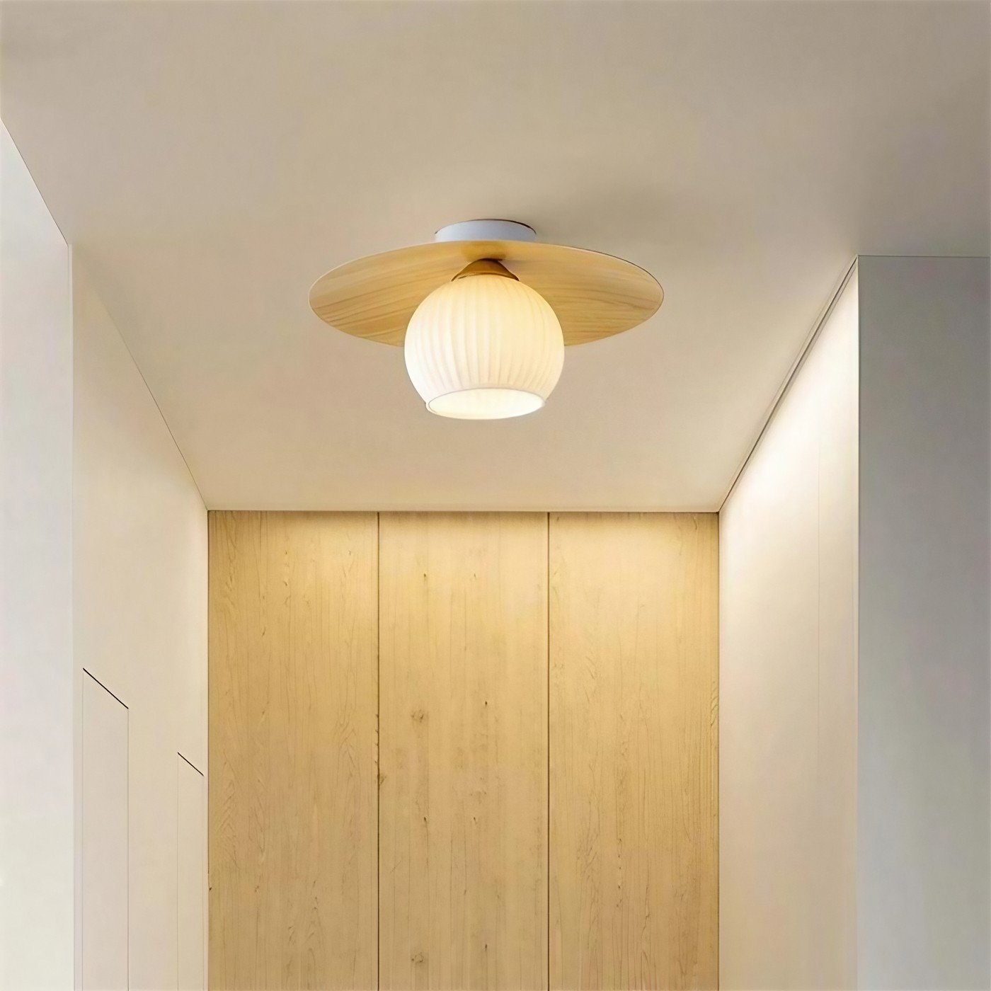 Nordic Ribbed Glass Dome Ceiling Light K170