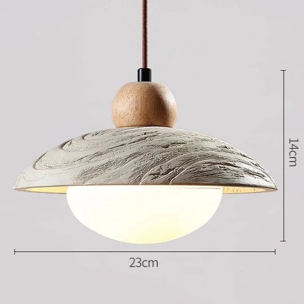 Wabi-sabi Style Travertine Cement Pendant Light D931