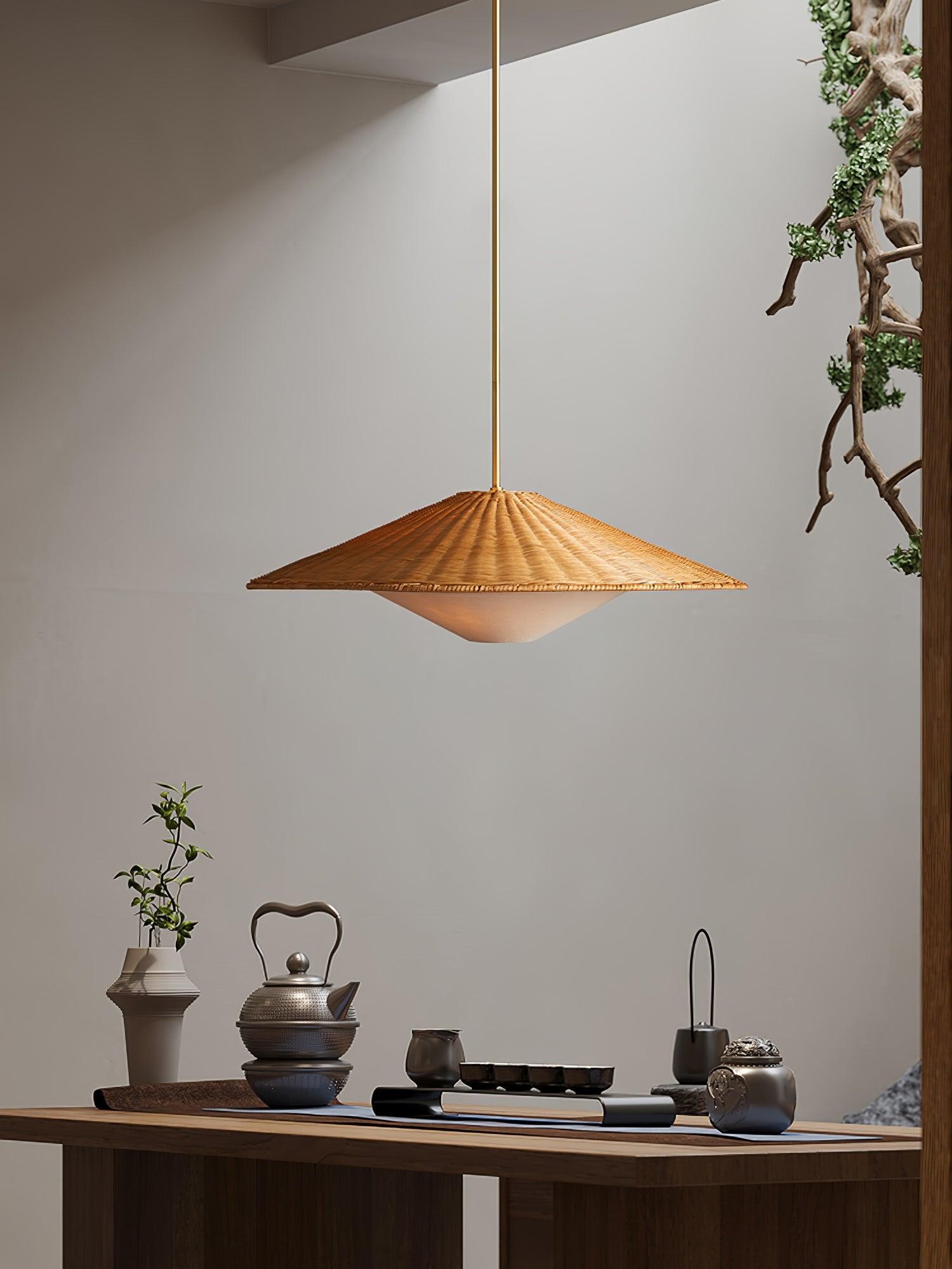 Rattan Hat Pendant Light Suitable For Living Room K612