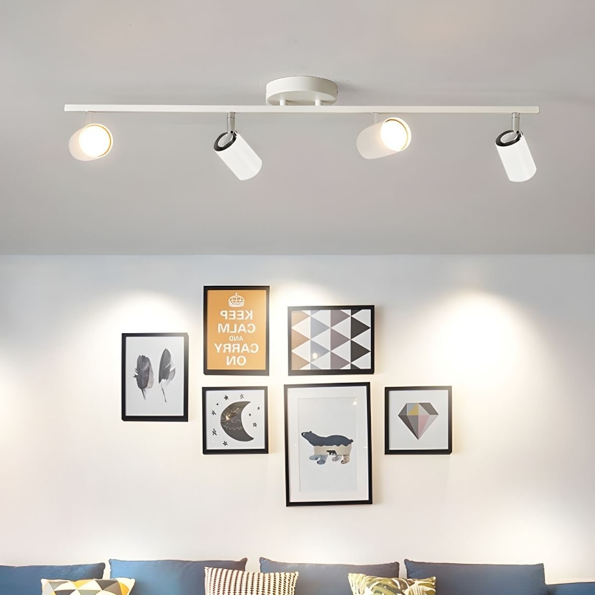 Row Of Multi-Head Metal Ceiling Lights K373