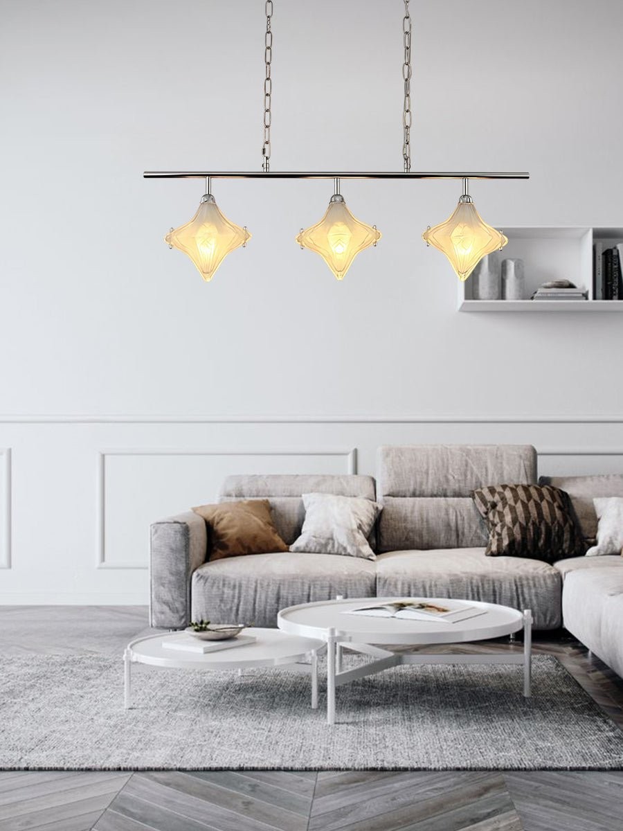 Art Deco Star Linear Pendant Light - Elegant Lighting for Kitchen Island  - Astris Cassiopeia K1577