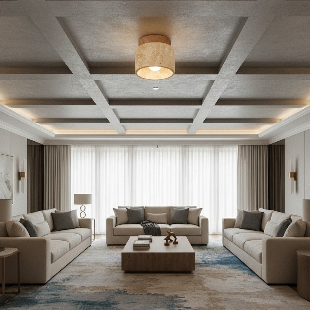 Travira Wabi Sabi Ceiling Light Organic Textured Marble Ceiling Lamp for Hallway K2080