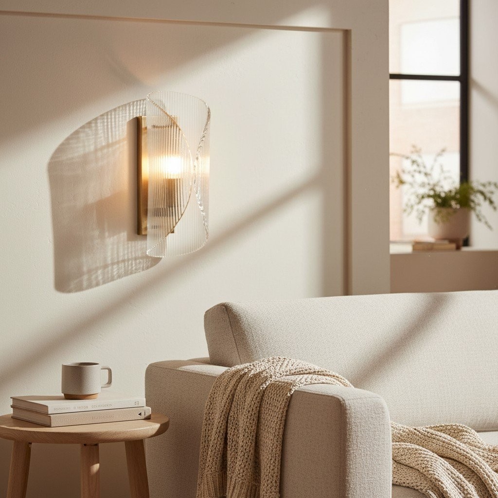 Velora Cylinder Glass Wall Light - Refined Brass Wall Sconce for Entryway or Bedside K1690